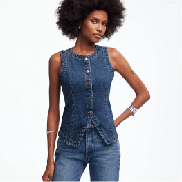 Madewell Denim Crewneck Vest