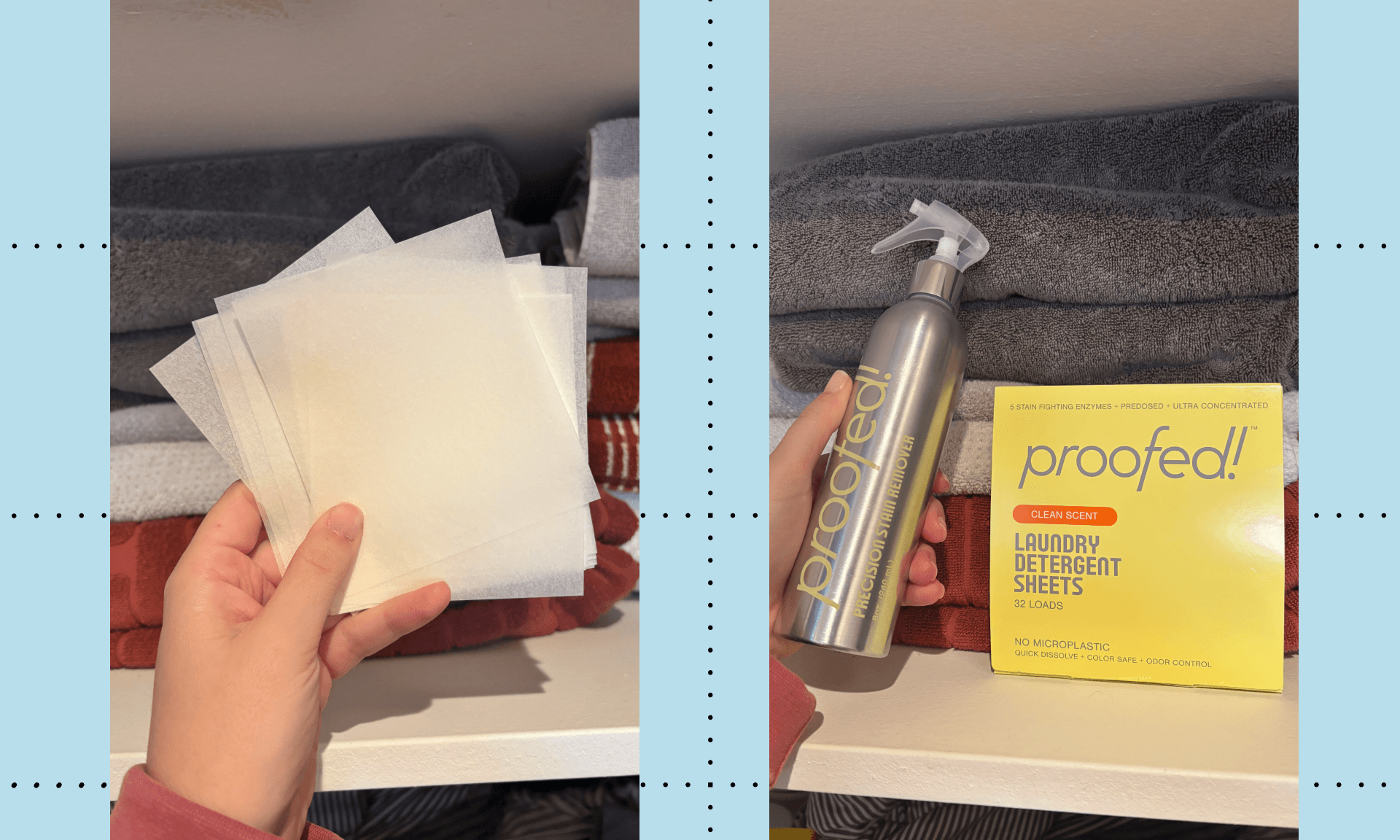 proofed laundry detergent sheets and stain remover