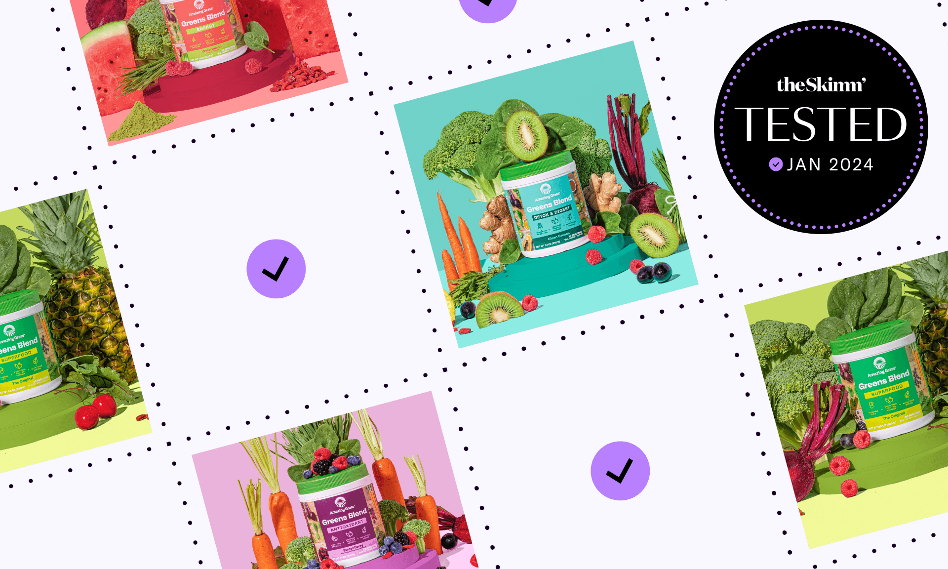 Checkerboard pattern Skimm Tested series header