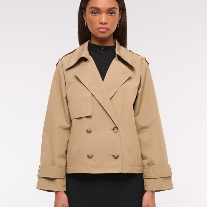 Abercrombie & Fitch Relaxed Short Trench Coat