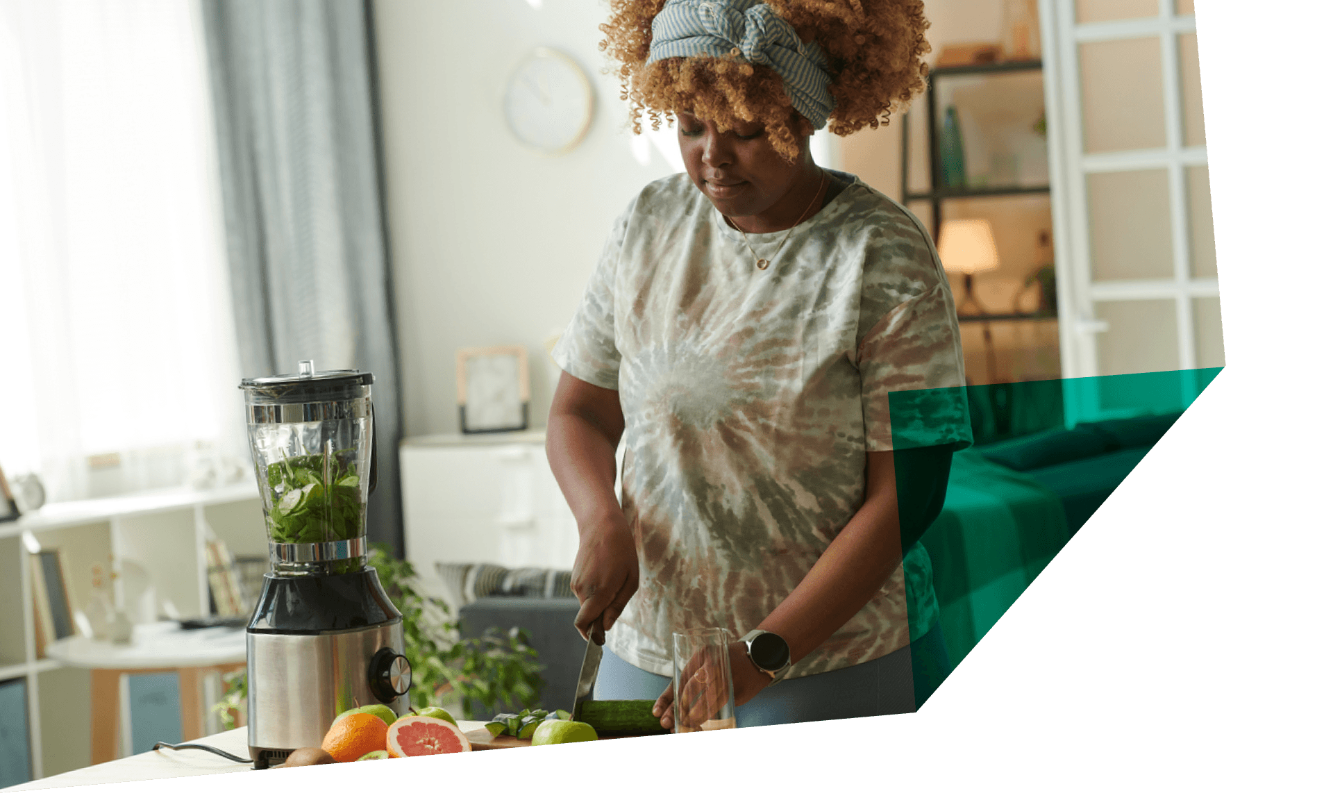 woman cooking in kitchen