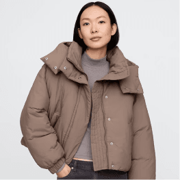 Gap Cropped Duvet Wrap Puffer Jacket